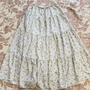 Altar'd State Cream Floral Maxi Skirt